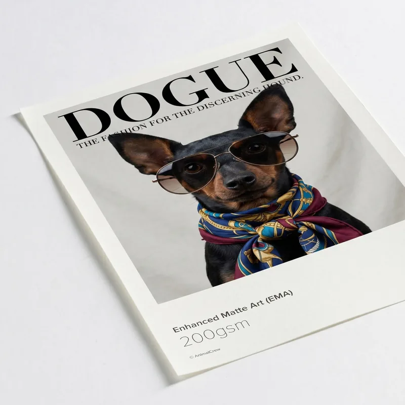 Fine Art Print Tierportrait auf 200gsm Enhanced Matte Art Papier — Produktansicht ungerahmt.