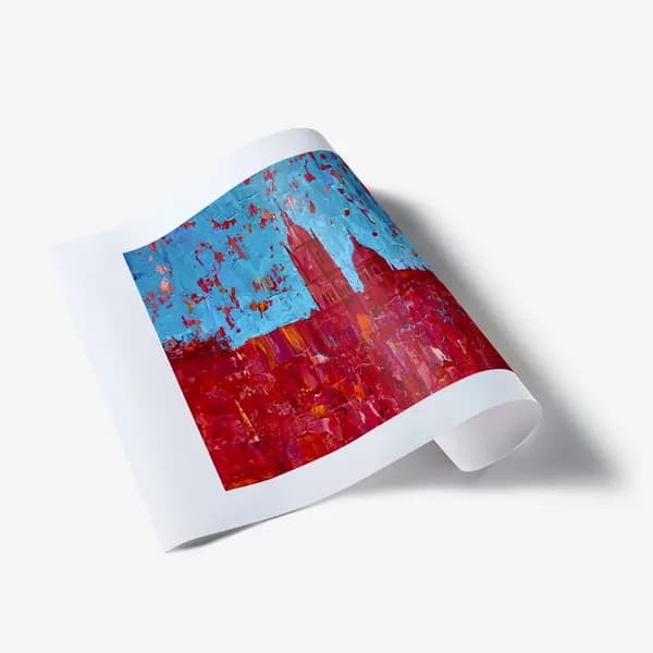 Gerollter Kunstdruck auf warmweißem Büttenpapier