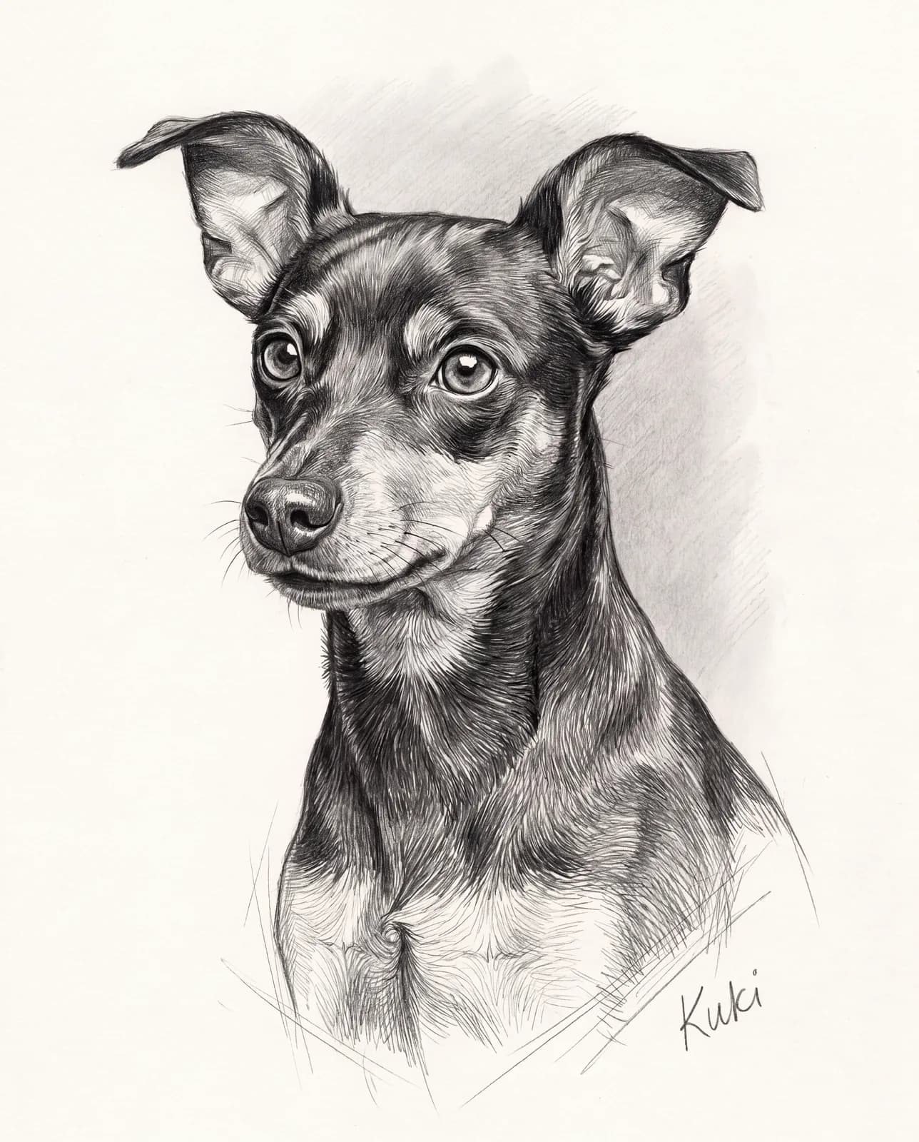 Bleistift KI-Tierportrait Beispiel 6