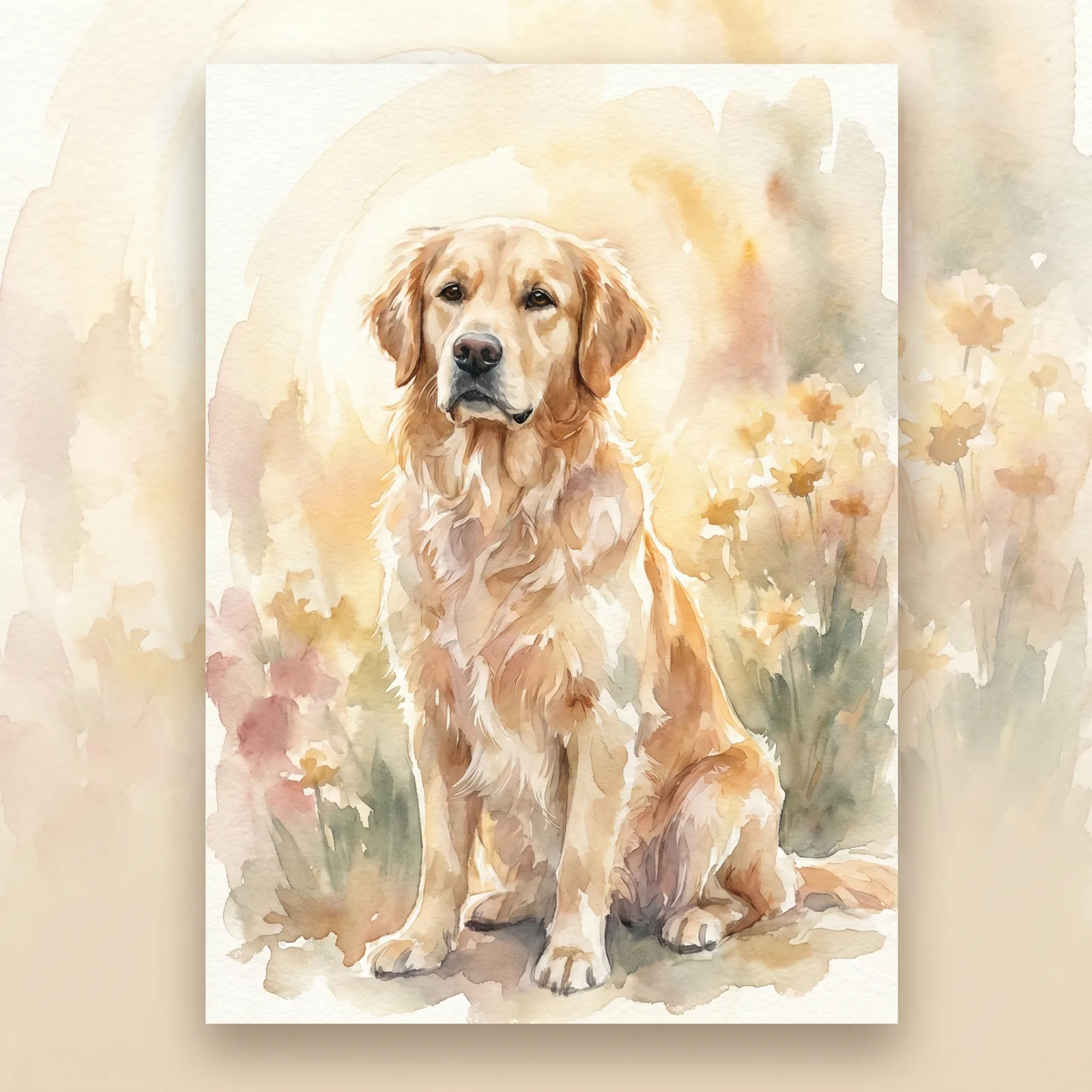 Aquarell KI-Tierportrait Beispiel