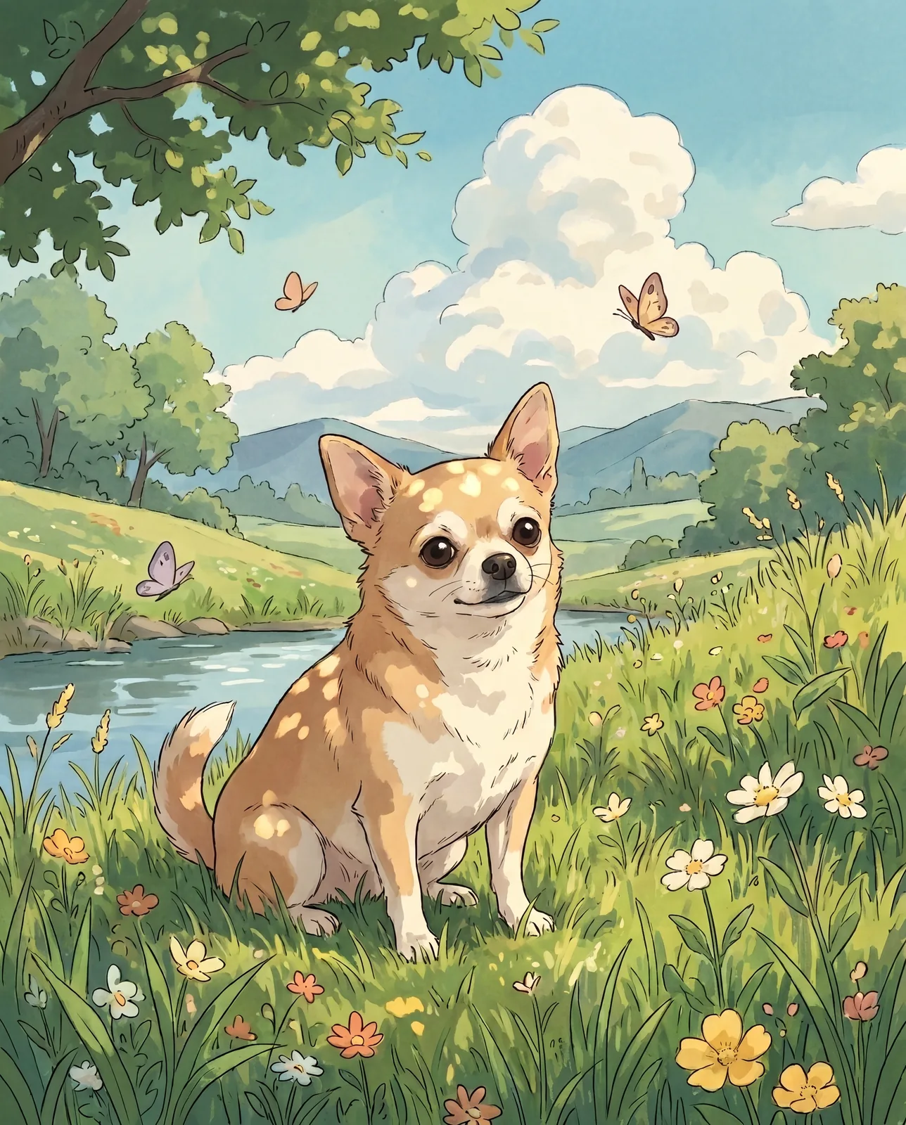 Ghibli KI-Tierportrait Beispiel