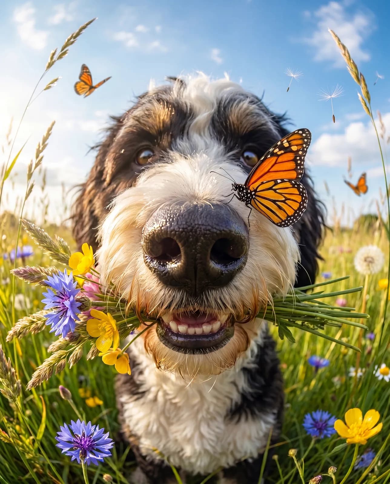 Lustige Wiese KI-Tierportrait Beispiel 4
